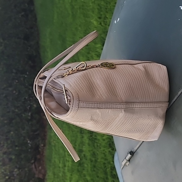 DKNY Croc Embossed Cream Leather Tote Bag with Tag - Picture 2 of 13